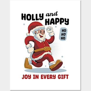 Joyful Santa Christmas Posters and Art